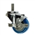 3" Stainless Steel Threaded Stem Swivel Caster with Blue Polyurethane Tread and Brake