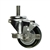 3-1/2" Stainless Steel Threaded Stem Swivel Caster with Black Polyurethane Tread and Brake