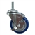 4" Stainless Steel Threaded Stem Swivel Caster with Blue Polyurethane Tread Wheel and Brake