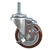 4" Stainless Steel Threaded Stem Swivel Caster with Maroon Polyurethane Tread Wheel and Brake