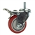 3" metric threaded stem Swivel Caster with Red Polyurethane Tread and Total Lock Brake