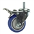 3-1/2" Stainless Steel Threaded Stem Swivel Caster with Blue Polyurethane Tread and Total Lock Brake