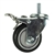 10mm Stainless Steel Threaded Stem Swivel Caster with a Black Polyurethane Tread Wheel and Total Lock