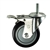 4" Stainless Steel Swivel Caster with Black Polyurethane Tread and Total Lock Brake