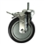 5" Stainless Steel Threaded Stem Swivel Caster with Black Polyurethane Tread Wheel and Total Lock Brake