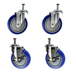 5" threaded stem Swivel Caster with Polyurethane wheel