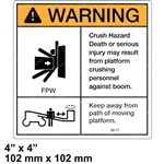 NEW GENIE CRUSH WARNING DECALS 28177