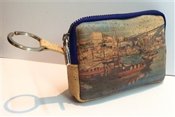 Cork Coin Purse with Key Ring Porto