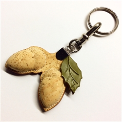cork key ring holder - acorn