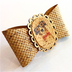 Cork French Hair Clip Dog