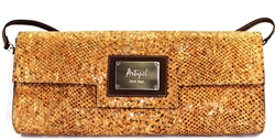 Cork Clutch Bag in Natural Colour Cork with a Gold thread.