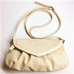 Cork Pleated White Pochete