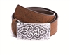 Ladies Cork Belt with Fantasy Buckle Brown