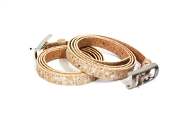 Silver skinny cork belt