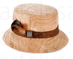 Hat with Feather Natural Cork