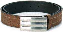 Brown Cork Men's Belt Rectangular Buckle