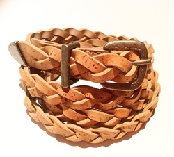 Cork Plait belt thin natural