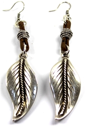 Cork Earrings with leaf