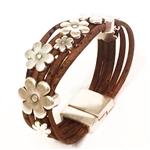 Cork Bracelet with flowers