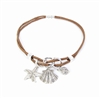 Sea Star and Shells Crown Cork Necklace