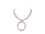 Oval Cork Silver Necklace