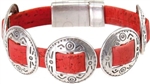 Coral Cork Bracelet  with 5 Shields