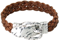 Cork Bracelet with belt buckle Brown