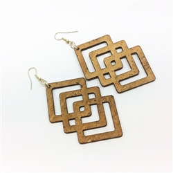 Cork Earrings Geometric Natural