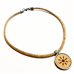 Cork necklace With Sun Symbol