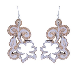 Cork WhiteLace Flower Earring