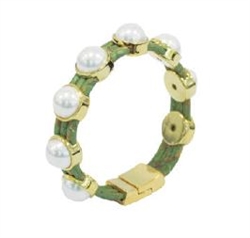 Cork Pearls Bracelet Green