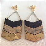 Cork Earrings Chevrons with chain