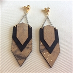 Cork Earrings with chain