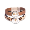 Cork bracelet Topaz/Leopard pattern