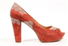 Cork Peep Toe Seashell - coral