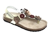 bronze flower cork sandal