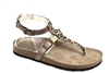 leopard & bronze cork sandal with straps