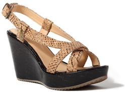 Wedges Black Lacquered Cork with Piton straps