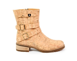 Natural Cork Biker Boots