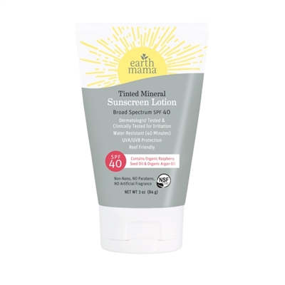 Earth Mama Tinted Mineral Sunscreen Lotion SPF 40 - 3oz