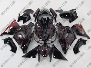 Kawasaki ZX14R Red Flame Fairings