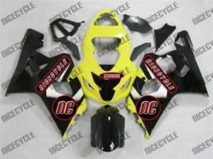 Black/Yellow Suzuki GSX-R 600 750 Fairings