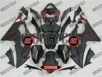 Yamaha YZF-R6 Matte Black Flame Fairings