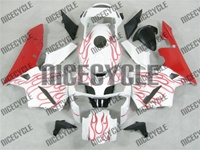 Honda CBR 600RR Red Flame on White Fairings