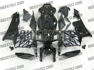 Honda CBR 600RR Silver Tribal on Black Fairings