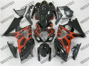 Suzuki GSX-R 1000 Orange Tribal On Black Fairings