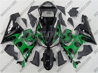 Kawasaki ZX6R Green Tribal Fairings