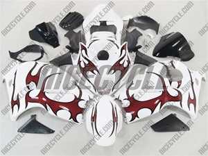 Suzuki GSX-R 1300 Hayabusa Red Tribal on White Fairings