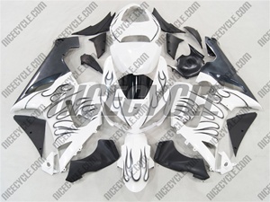 Kawasaki ZX6R Midnight Blue Flame Fairings