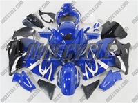 Suzuki GSX-R 1300 Hayabusa Silver Tribal on Blue Fairings